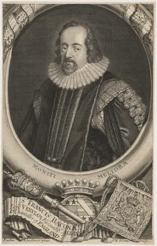 Francis Bacon, by George Vertue, ink, 1734