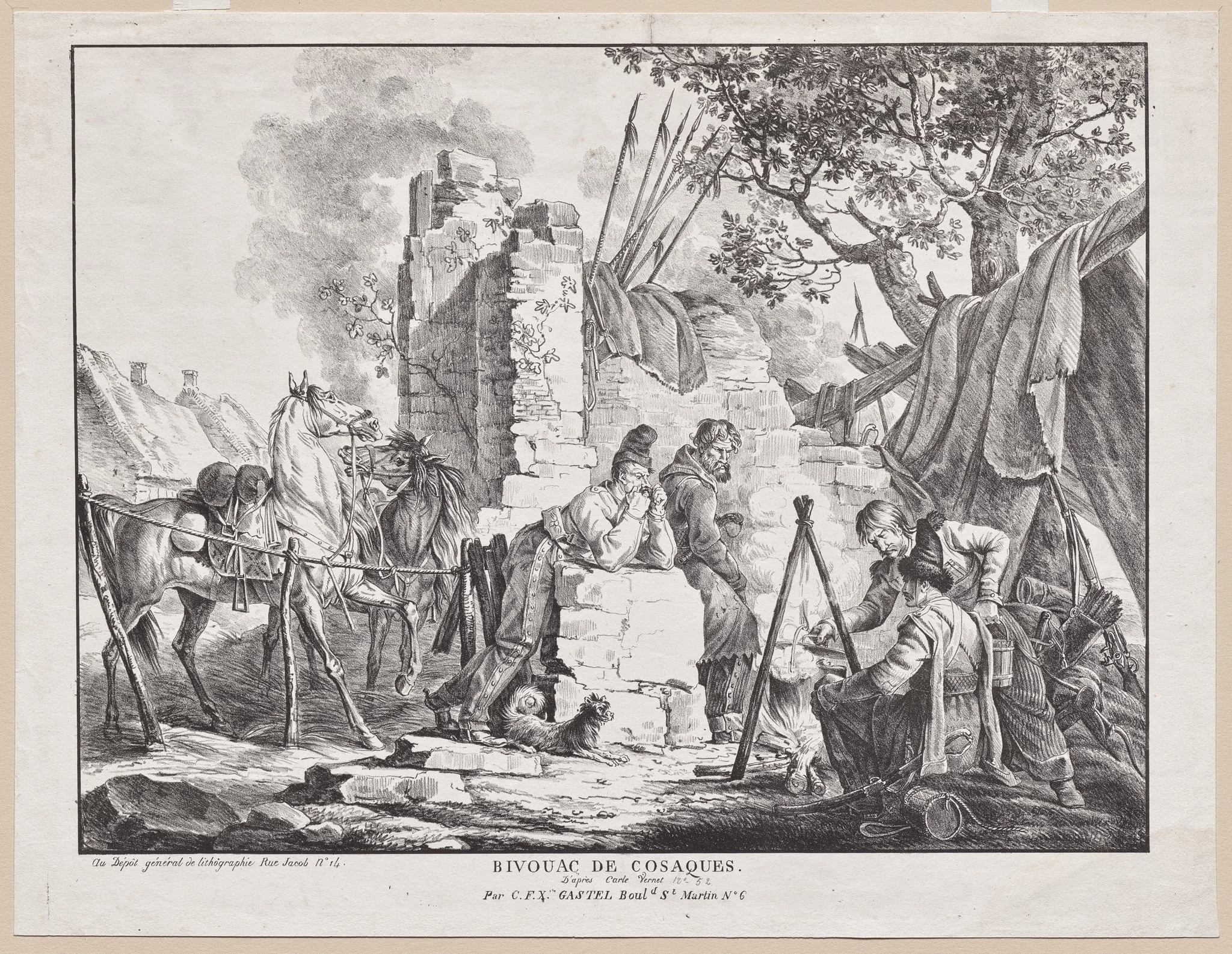 Bivouac de Cosaques, detail