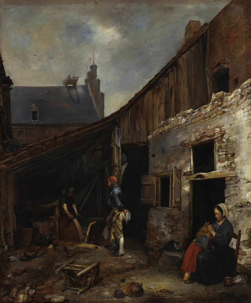 The Knife-Grinder's Family, by Gerard ter Borch, oil, 1653