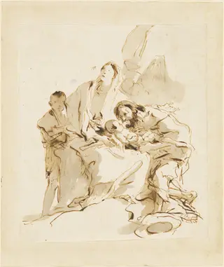 The Holy Family, by Giovanni Battista Tiepolo, ink, 1758