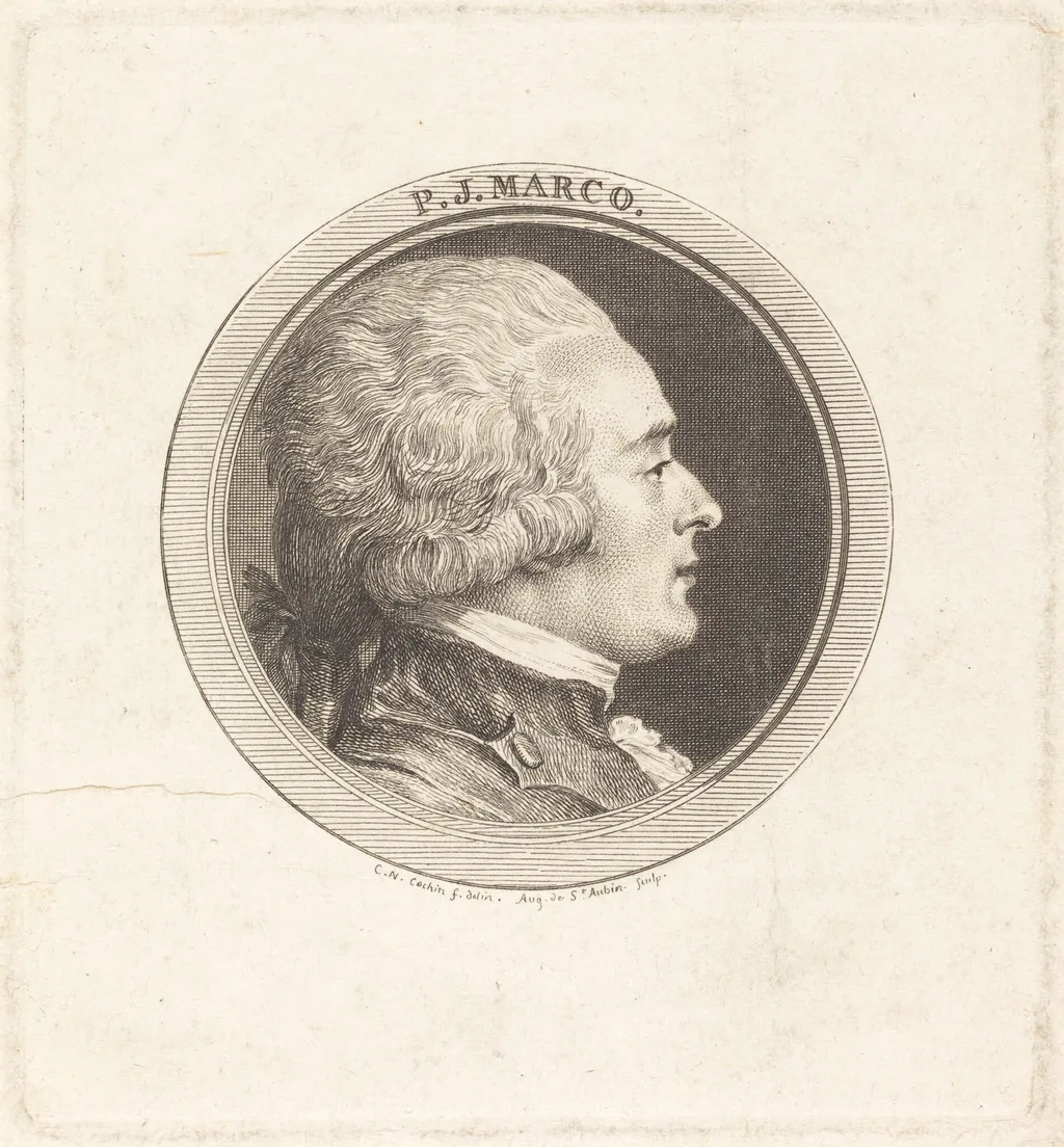 P.J. Marco, by Augustin de Saint-Aubin, ink, 1784