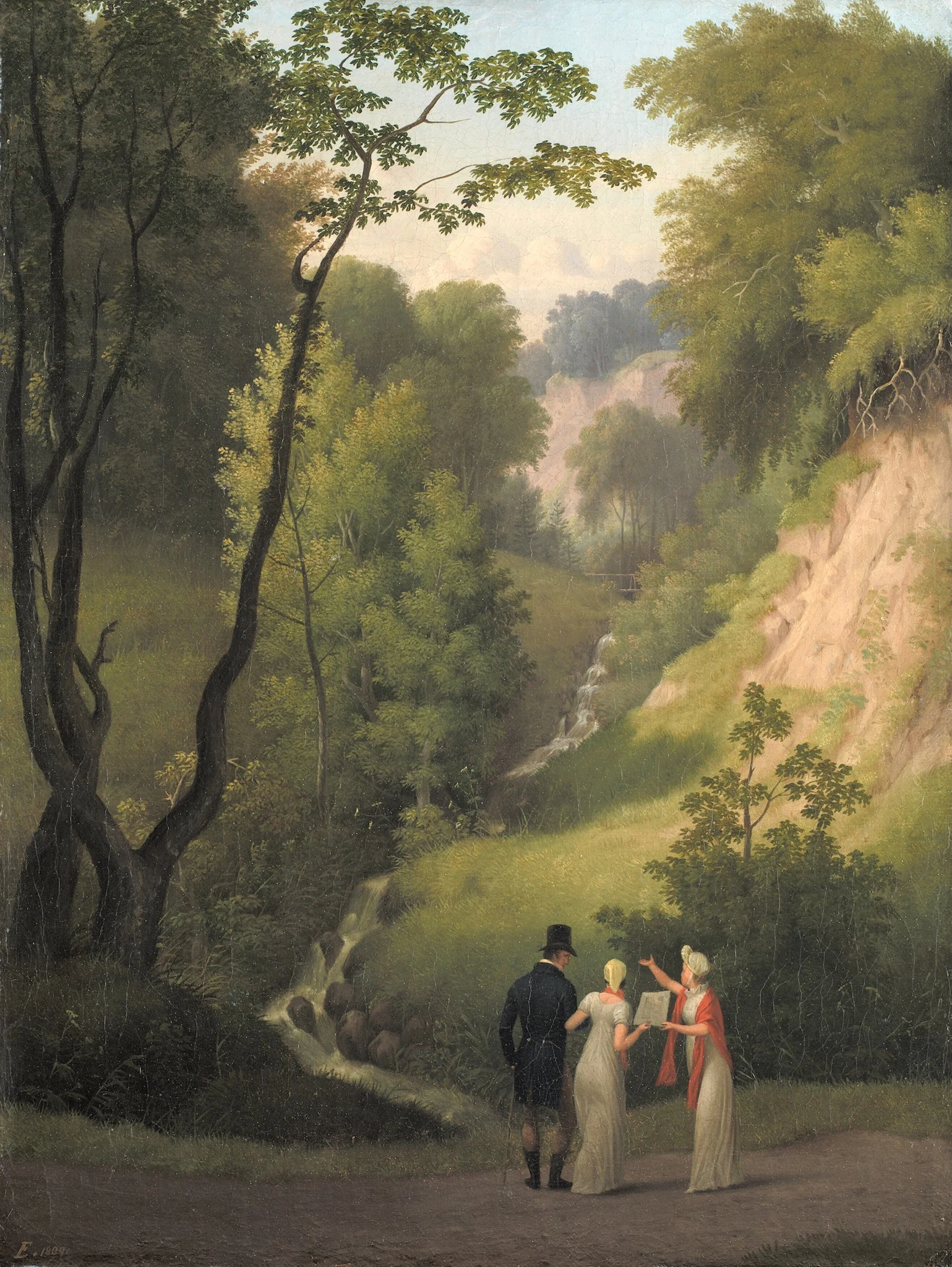 View of the Park of Liselund Manor on the Island of Møn, detail