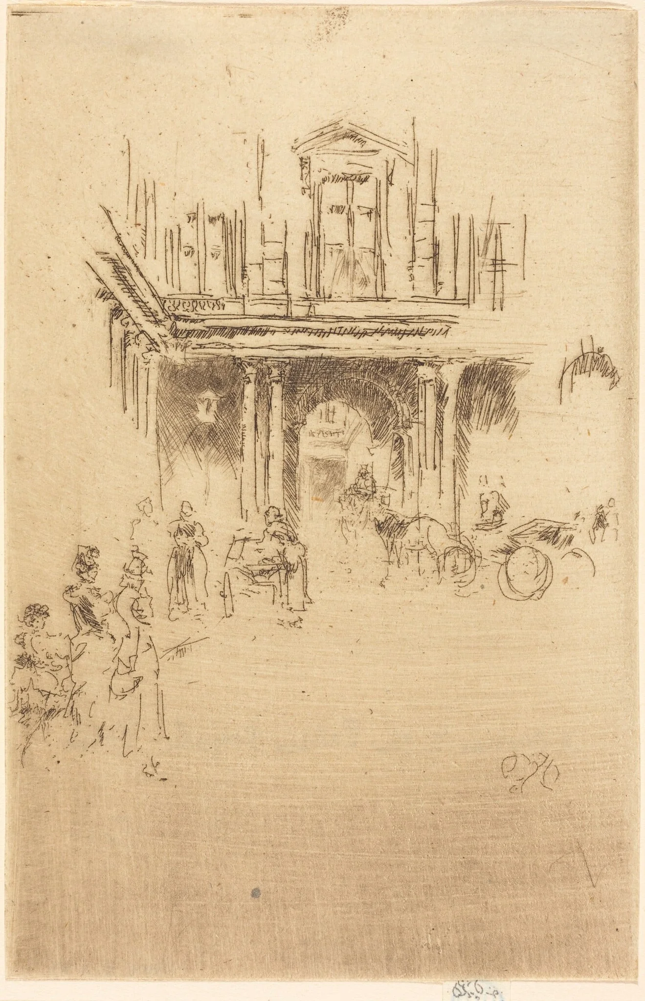 A Corner of the Palais Royal, detail