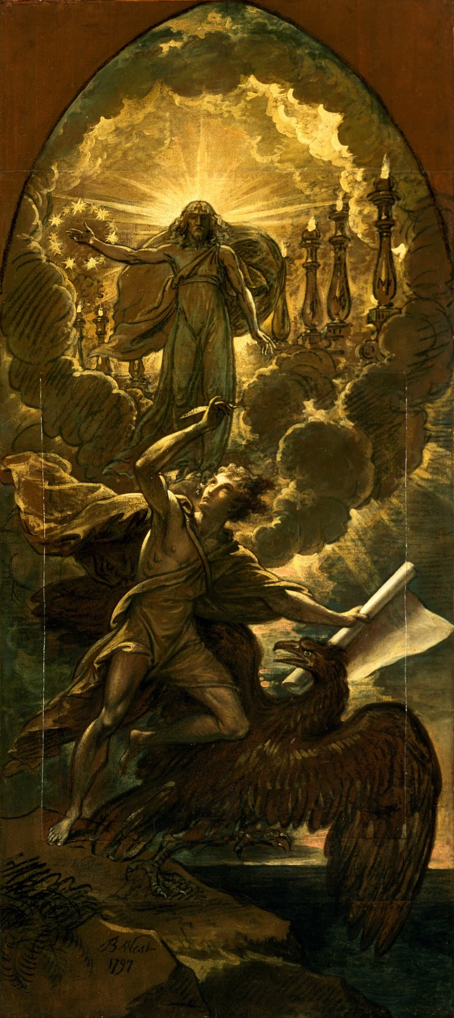 Saint John the Evangelist Called to Write the Revelation, detail