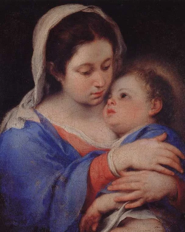 Virgen con el Niño, detail