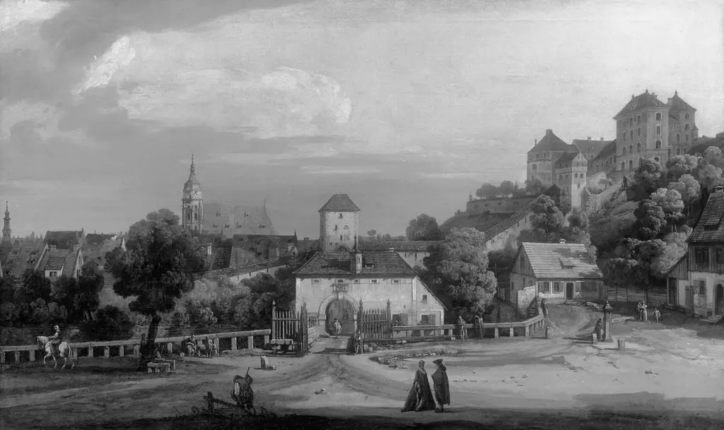 The high gate of Pirna, by Bernardo Bellotto, paint, 1760