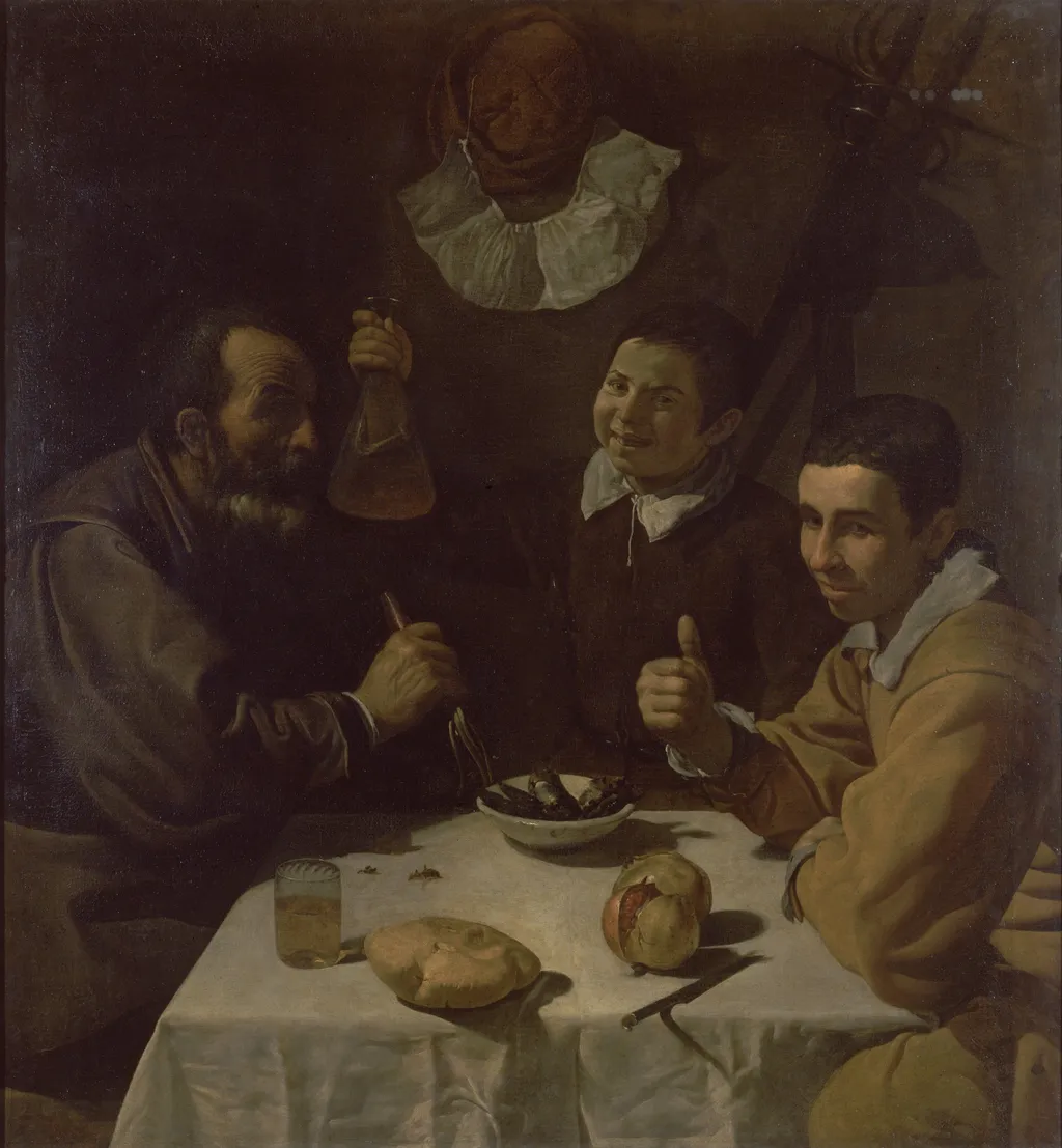 The Lunch, by Diego Velázquez, oil, 1617