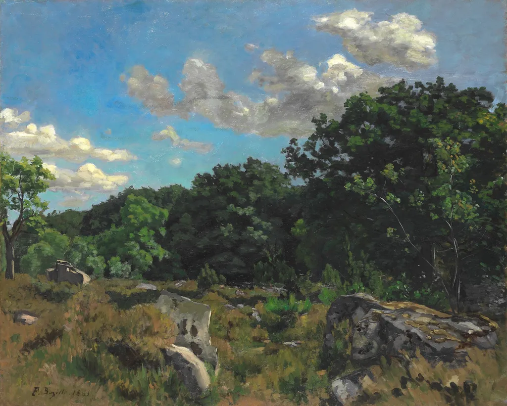 Landscape at Chailly, by Frédéric Bazille, oil, 1865