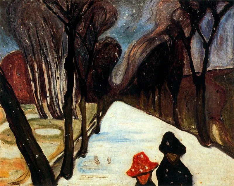 New Snow in the Avenue, detail