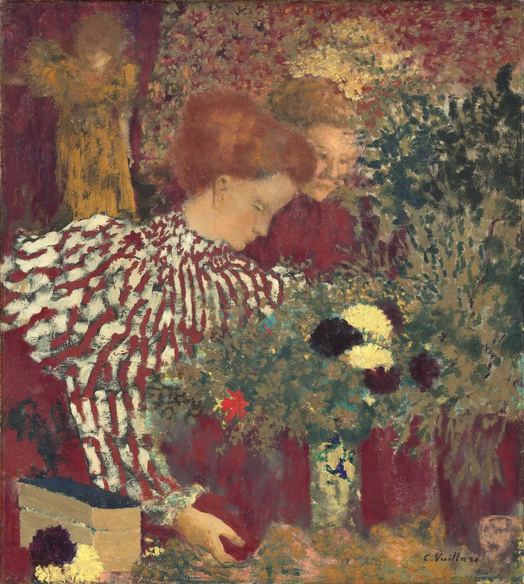 Woman in a Striped Dress, by Édouard Vuillard, oil, 1895