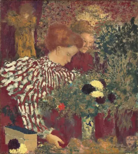 Woman in a Striped Dress, by Édouard Vuillard, oil, 1895