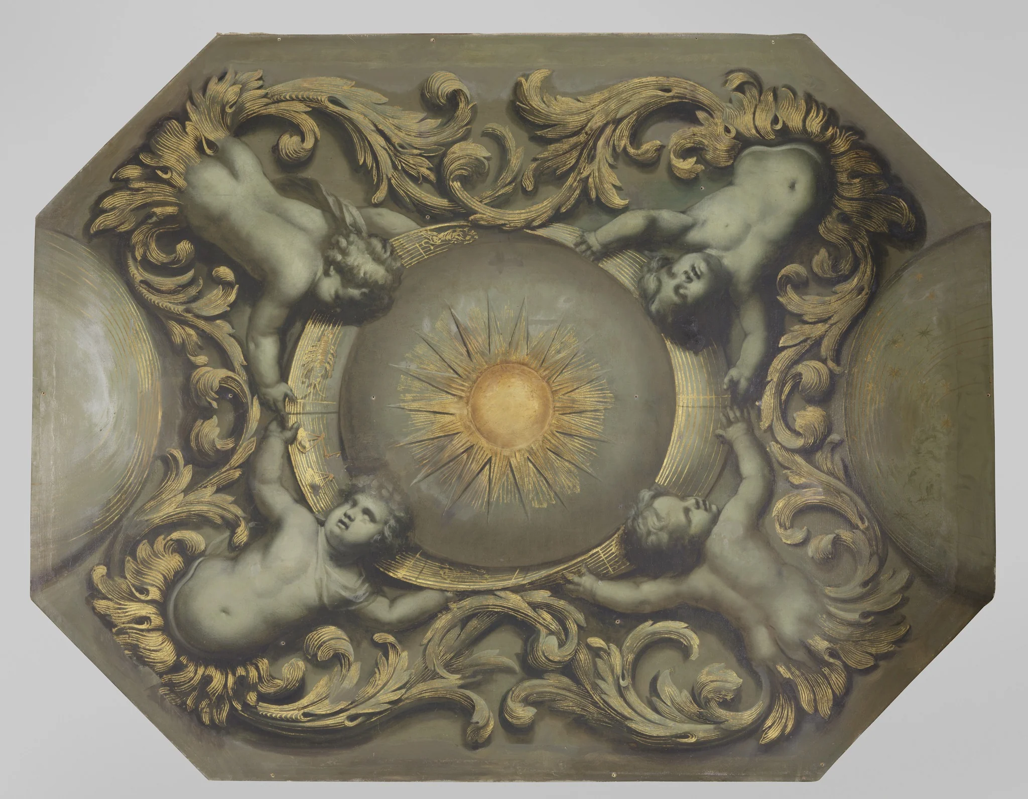 Schildering horend bij een plafond, detail