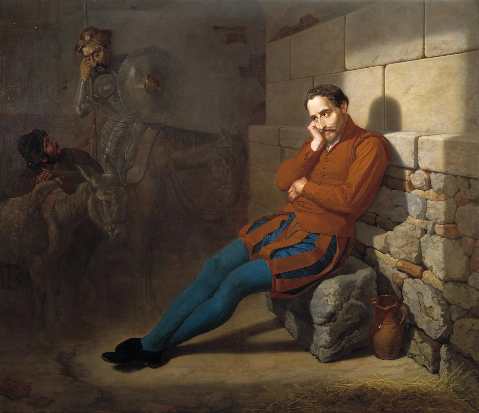 Miguel de Cervantes imaginando El Quijote, detail
