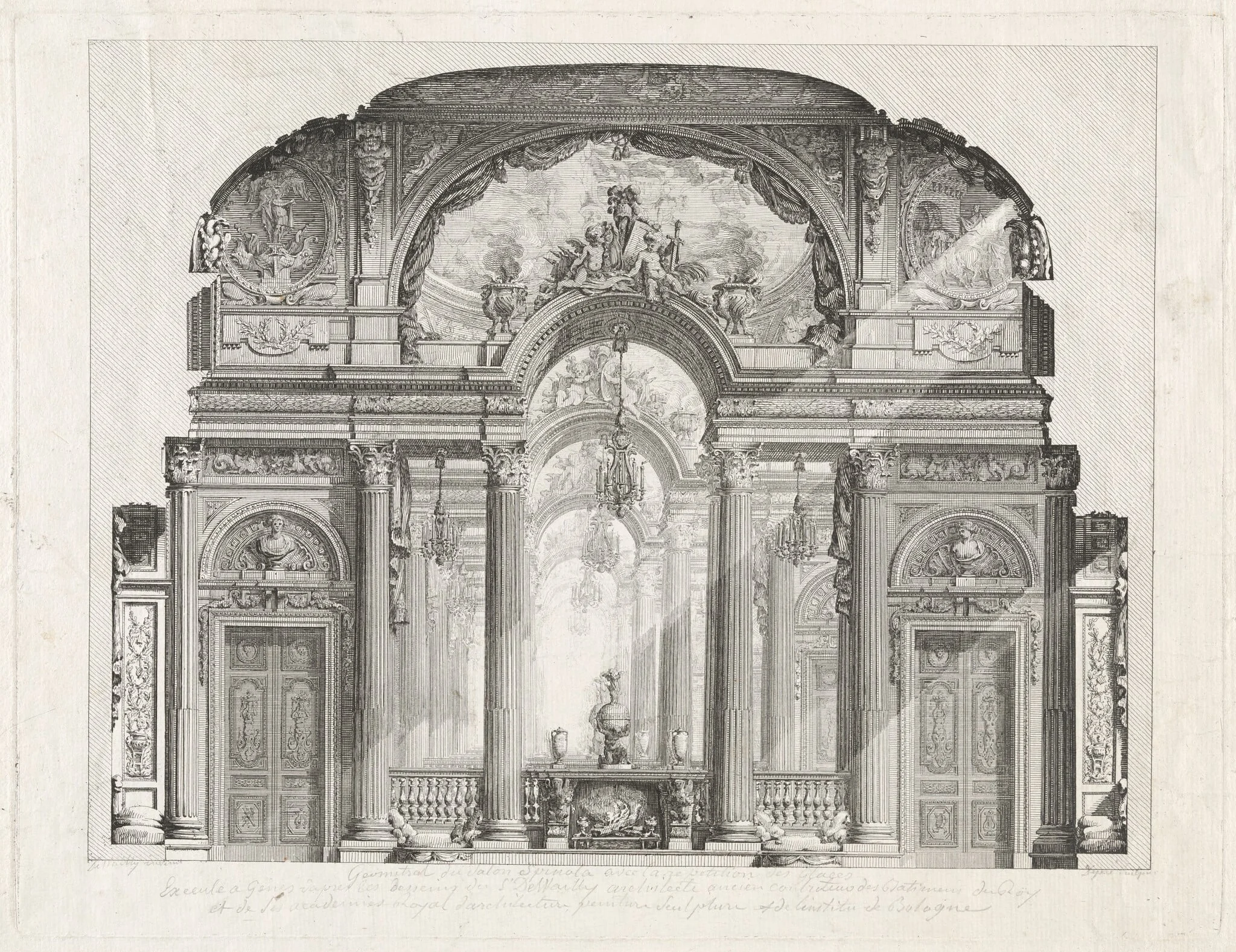 Cross Section of the Salon of the Palazzo Spinola, Genoa, detail