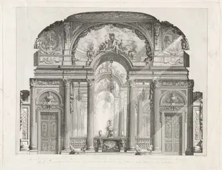 Cross Section of the Salon of the Palazzo Spinola, Genoa, by Louis-Jean Desprez, ink, 1777