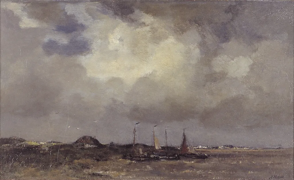 River landscape, by Jacob Maris, oil, 1892