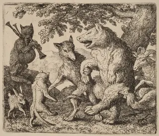 All Rejoice for the Bear and the Wolf, by Allart van Everdingen, ink, 1650