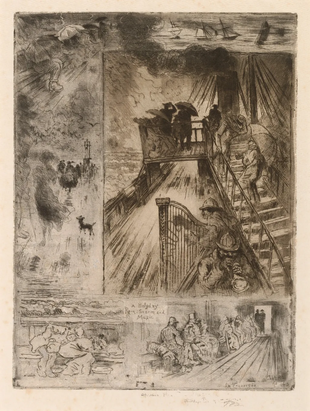 The Passage, by Félix-Hilaire Buhot, ink, 1882