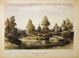 Kaisaniemen joutsenlampi, by Rudolf Åkerblom, 1897
