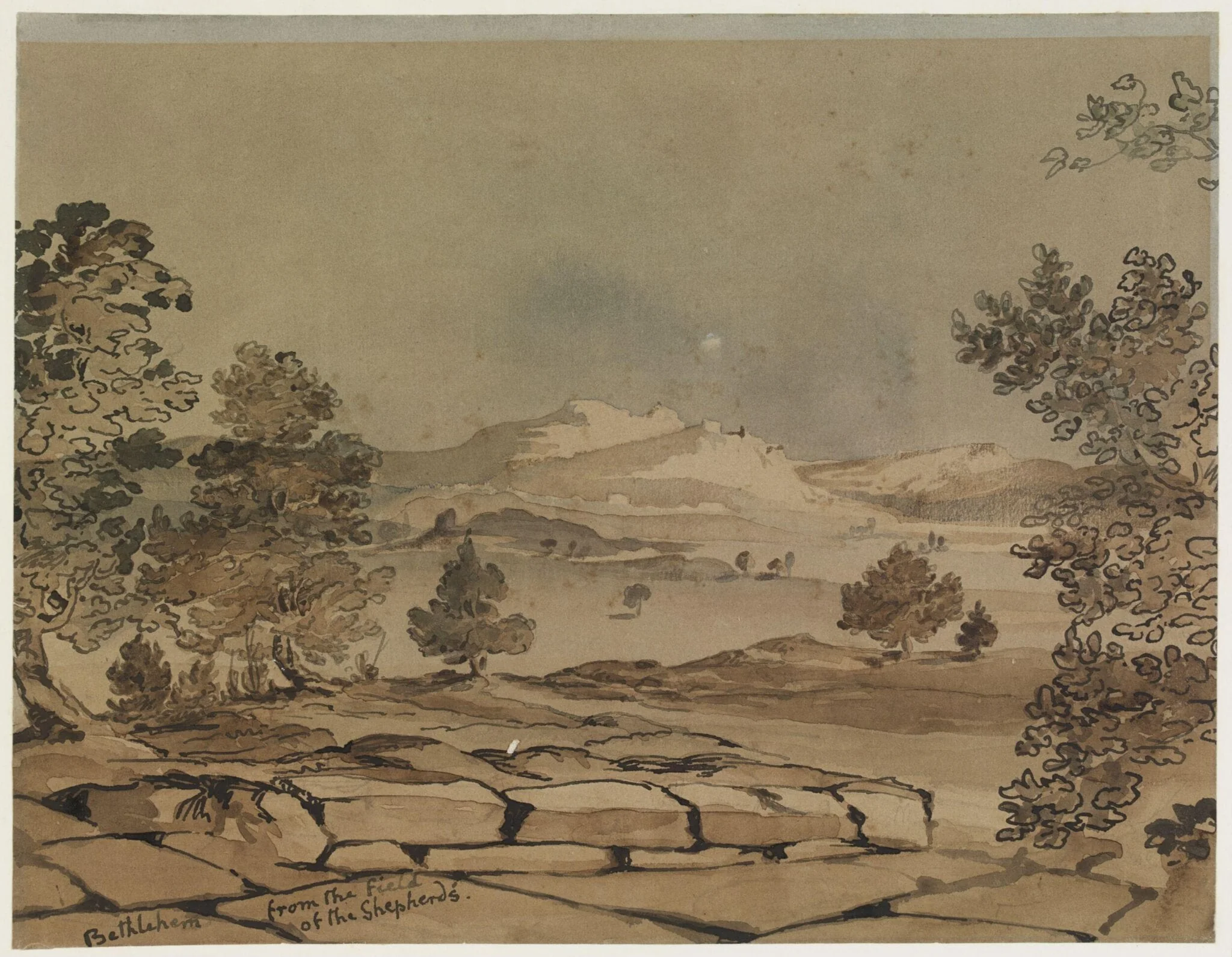 Bethlehem from the Field of the Shepherds, detail