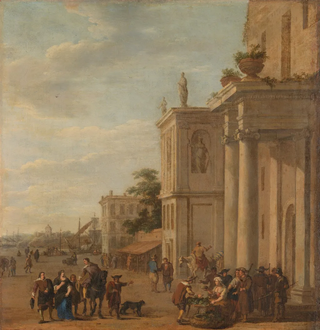 Italian marketplace, by Jacob van der Ulft, unspecified, 1670