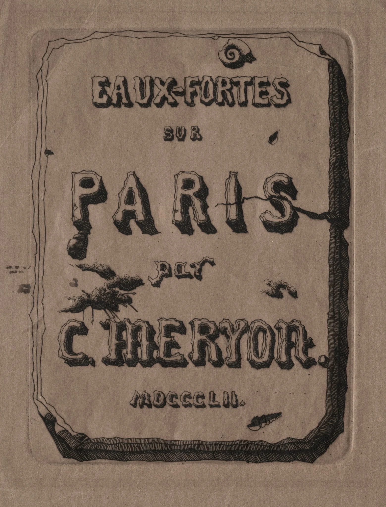 Etchings of Paris: Title Page, detail