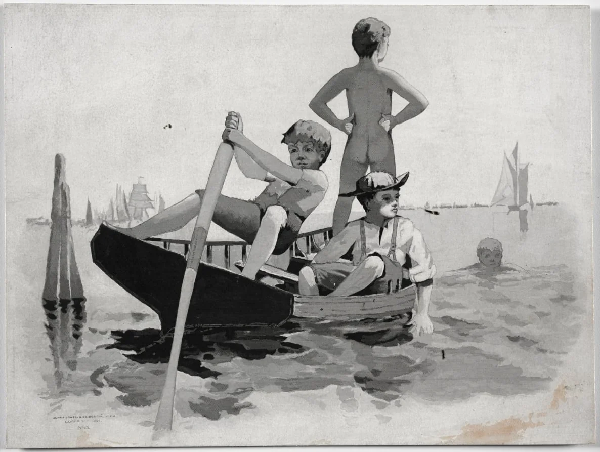 Boys Swimming, Gloucester Harbor, detail