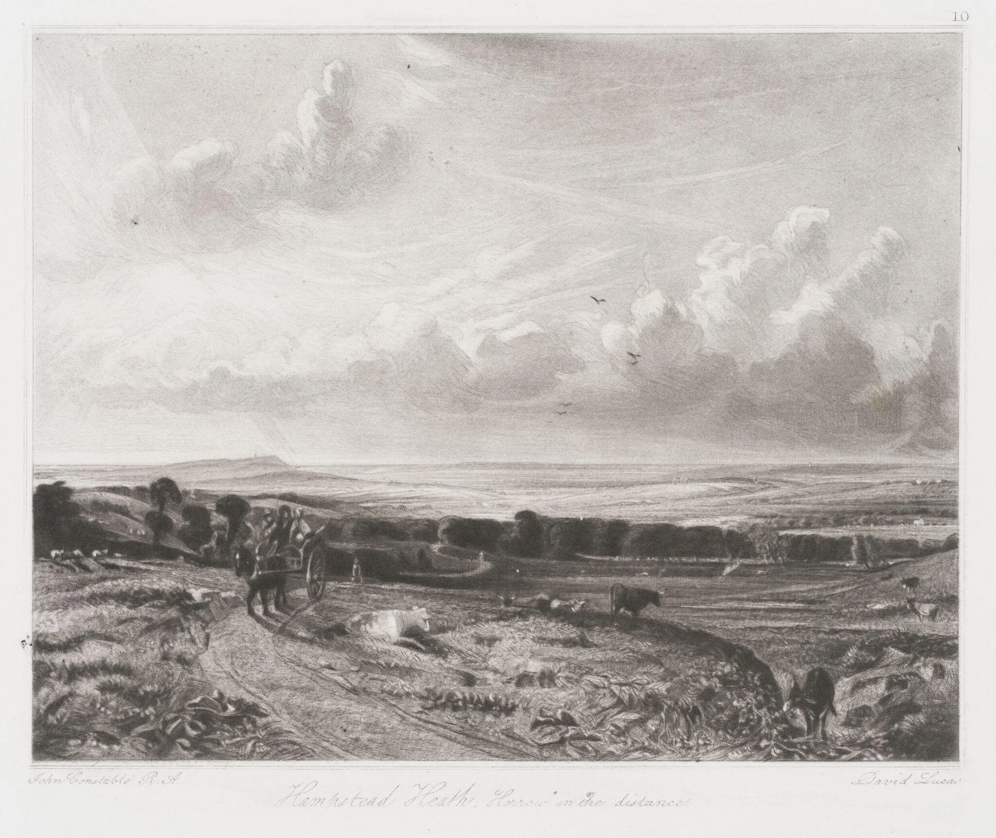 Hampstead Heath. Harrow in the distance, detail