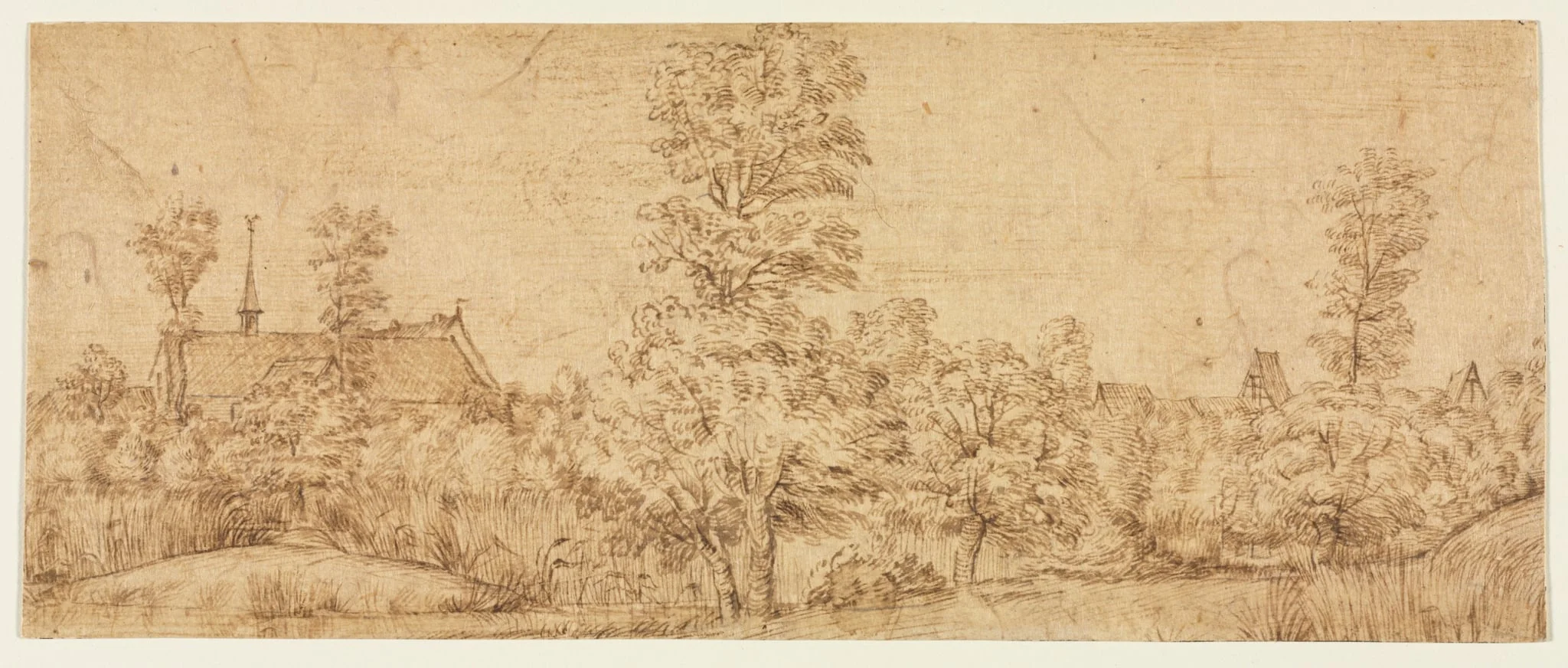 Trees before a Village, detail