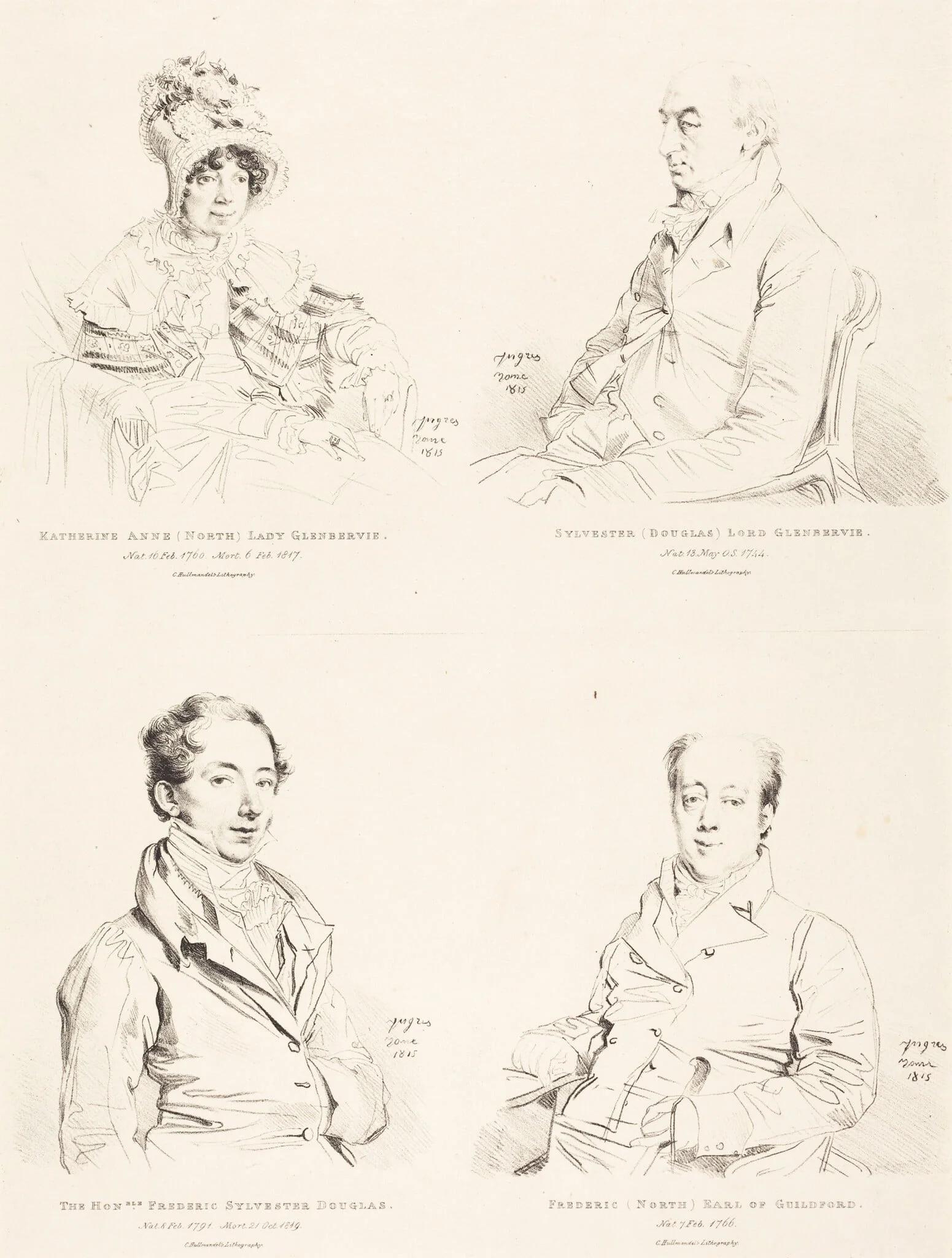 Sylvester (Douglas) Lord Glenbervie; Katherine Anne (North) Glenbervie; Frederic (North) Earl of Guilford; Frederic Sylvester Douglas, detail