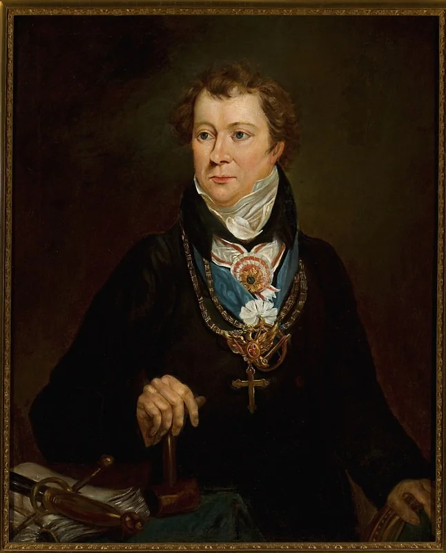 Portrait of Ludwik Osiński in Freemason's dress, detail