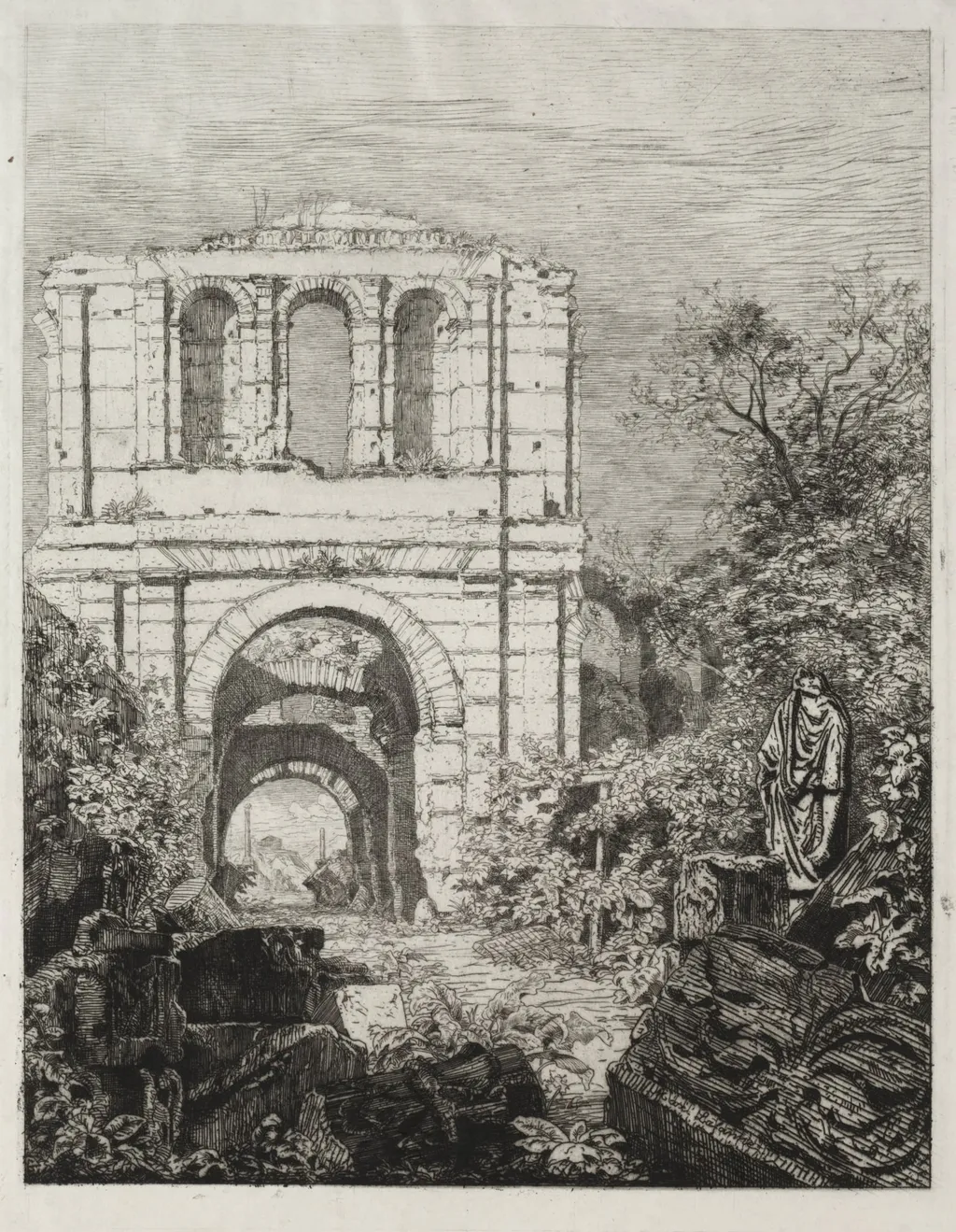 Ruins of the Palais Gallien in Bordeaux, by Maxime Lalanne, 1870