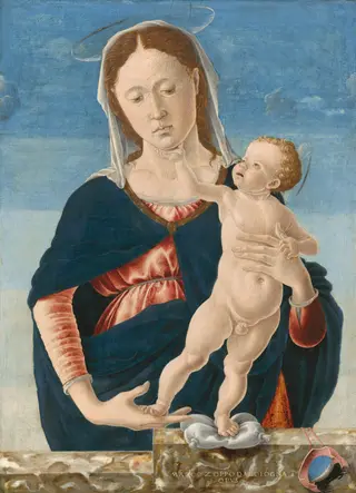 Madonna and Child, by Marco Zoppo, tempera, 1468