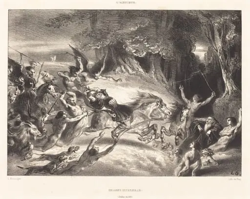 Chasse Infernale, by Louis-Candide Boulanger, ink, 1835