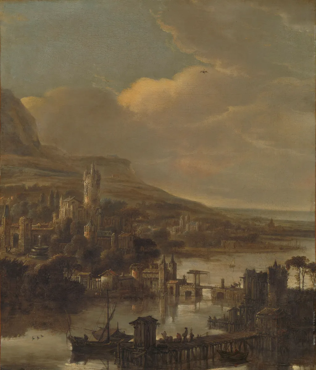 River view, by Jacob Willemsz de Wet, oil, 1650