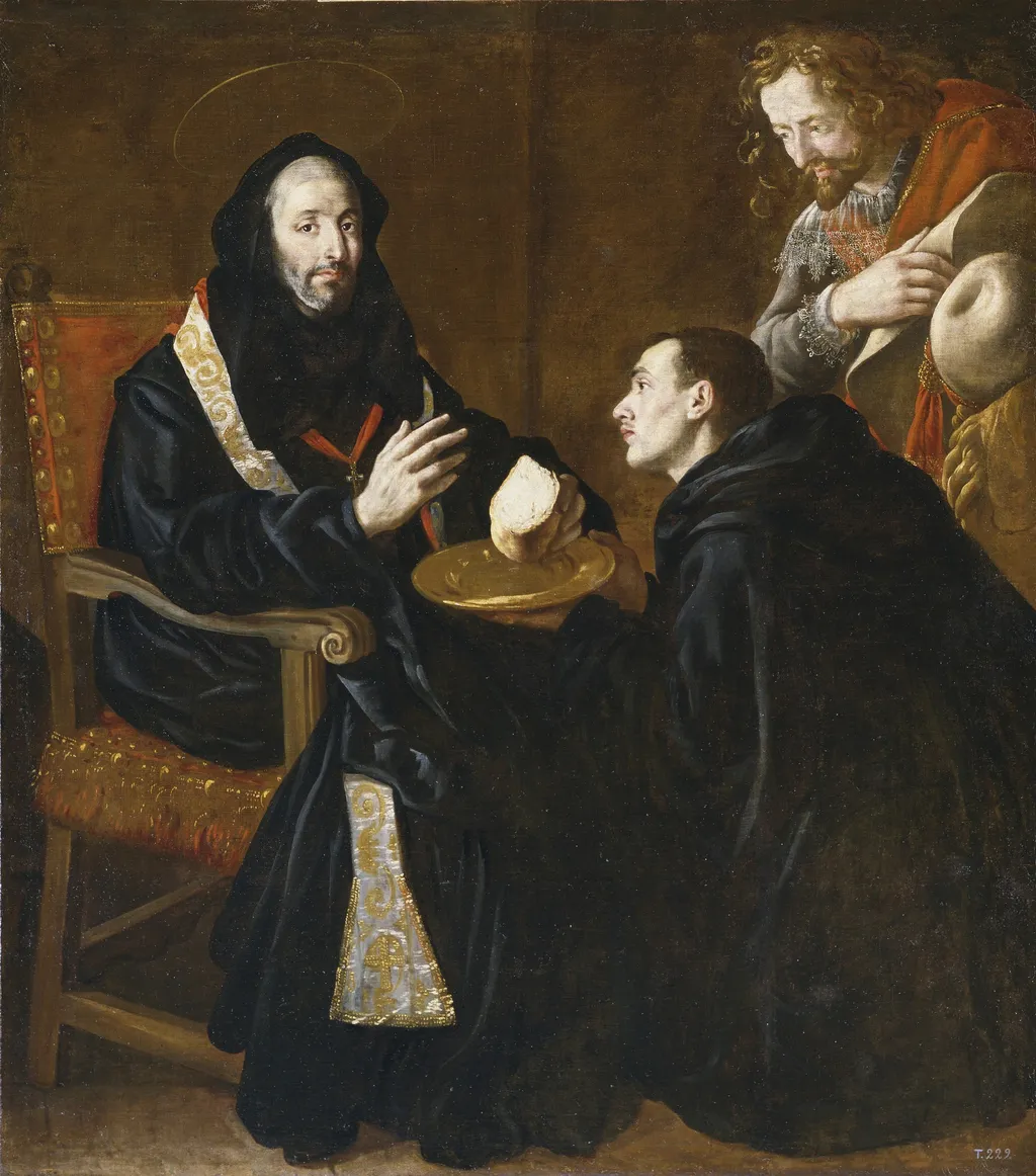 Saint Benedict blessing the Bread, by Juan Rizi, oil, 1655