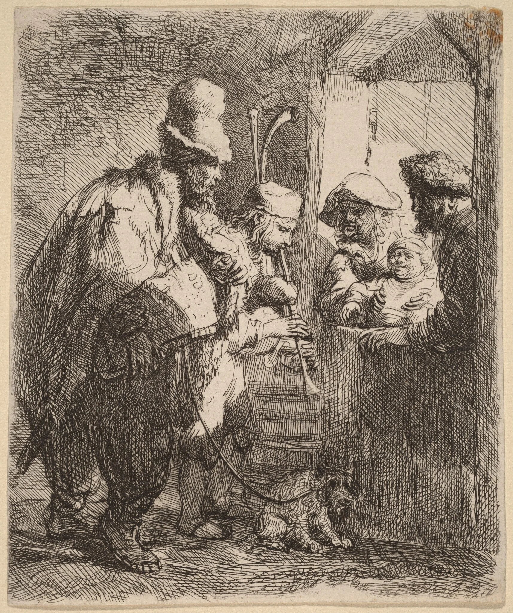 The Strolling Musicians, detail
