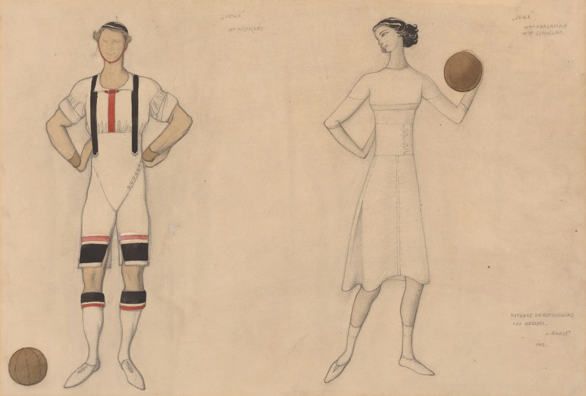 Costume Study for "Jeux", detail