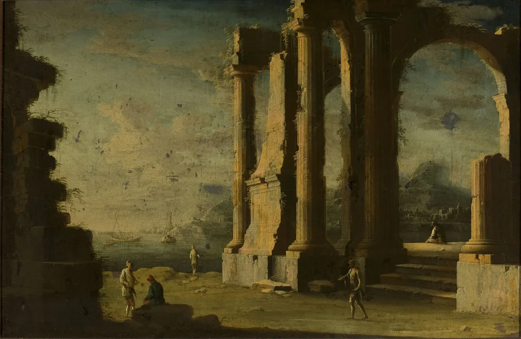 Sea bay, by Leonardo Coccorante, oil, 1725