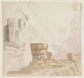 Remains of Roman Walls - Hell Gate - Antioch -, by Elijah Walton, watercolor, 1863
