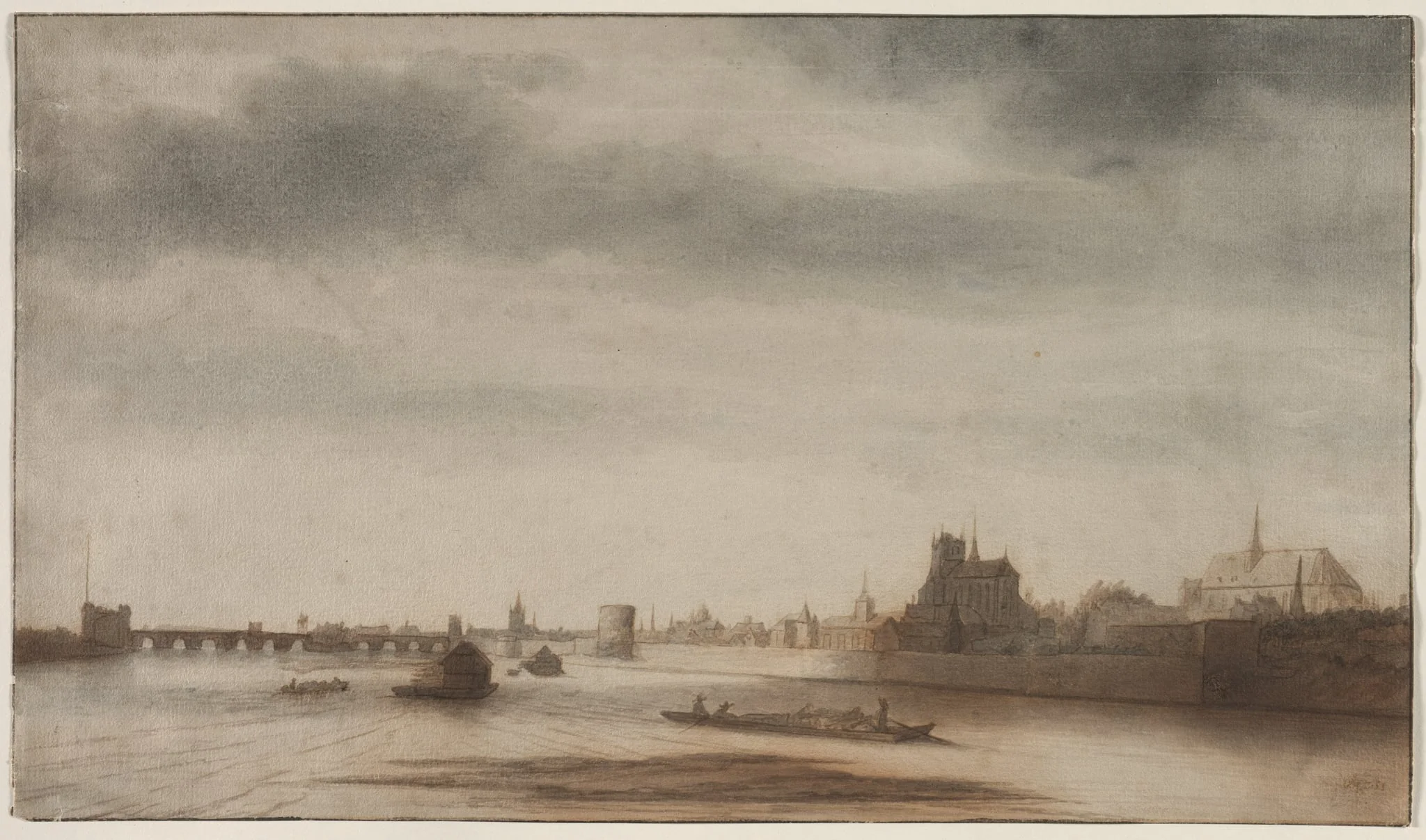 View of Orléans from the Loire, detail