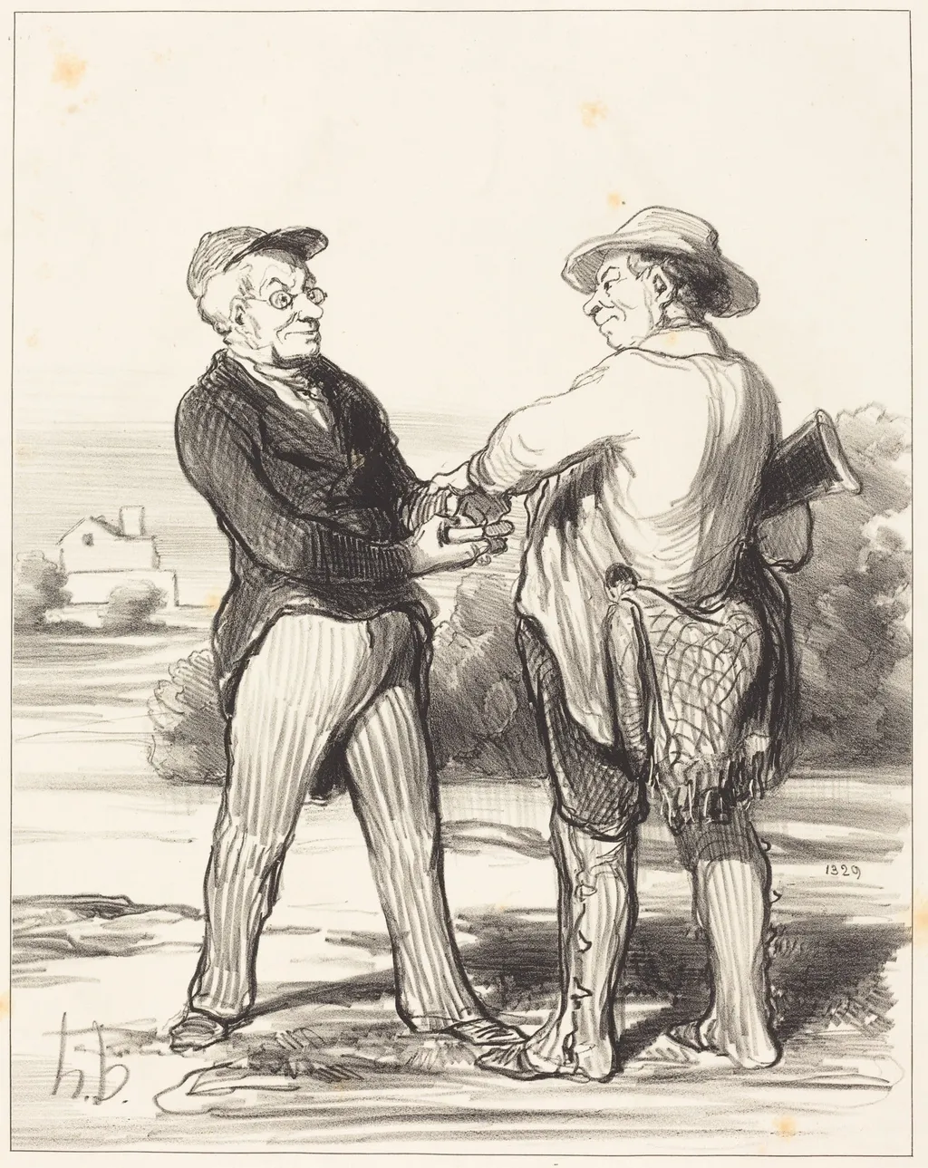 Dites donc, président, impossible d'attraper un lièvre..., by Honoré Daumier, ink, 1849