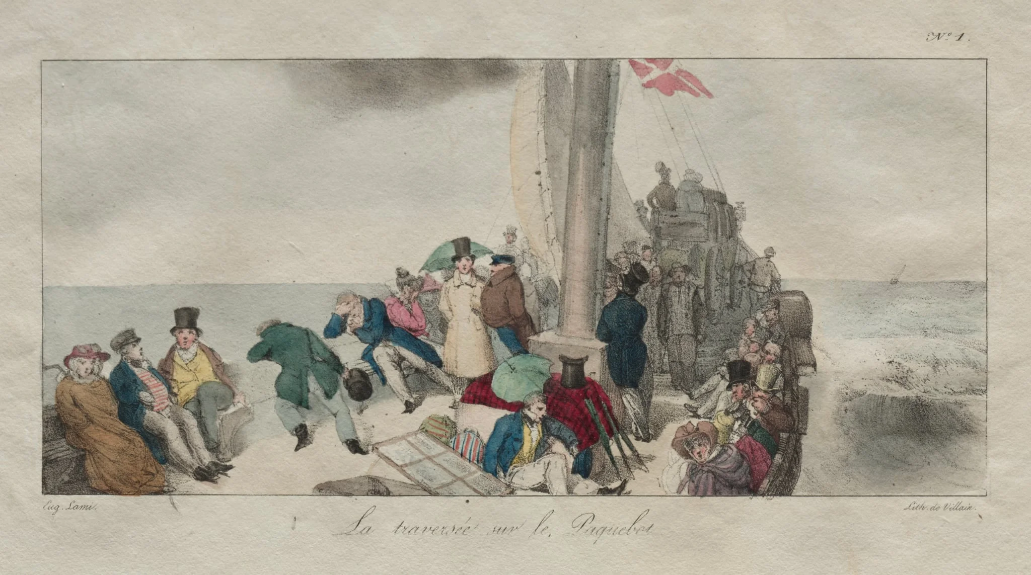 Souvenirs of London: Crossing on the Packet Boat, detail