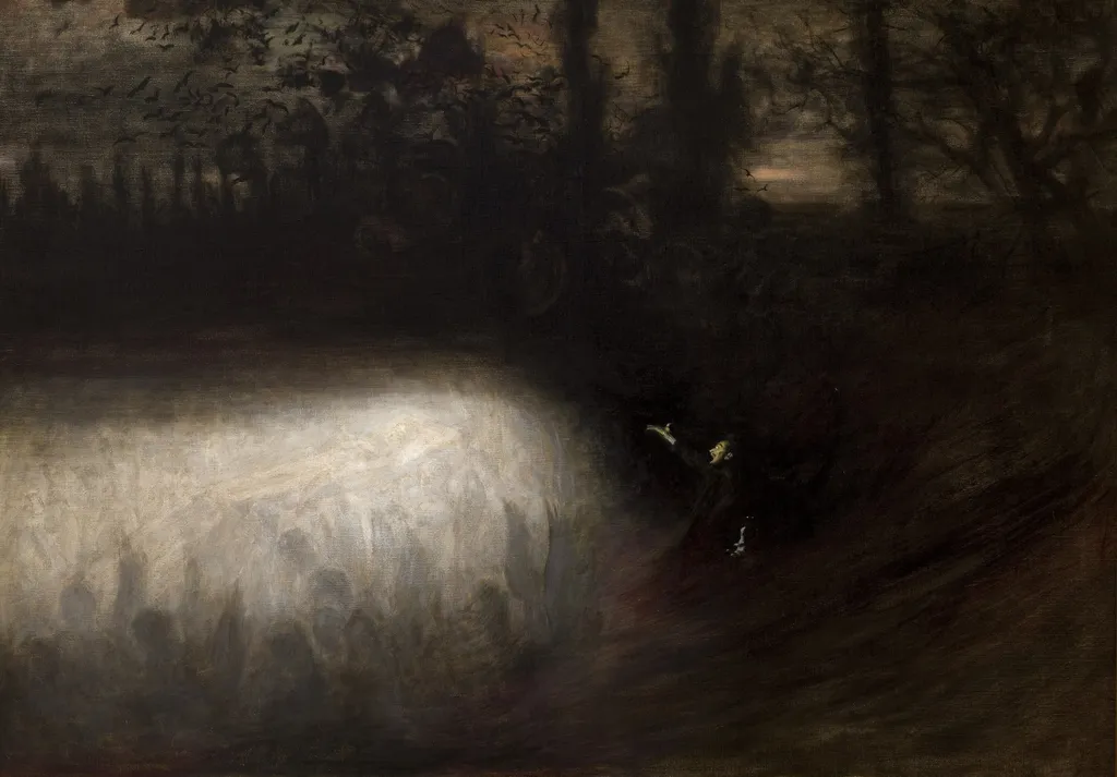 Funeral March, by Władysław Podkowiński, oil