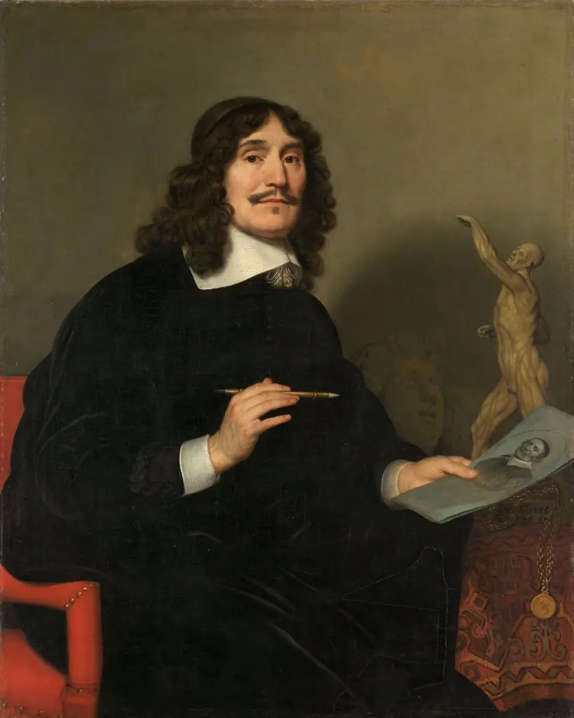 Portrait of an artist, by Gerard van Honthorst, oil, 1655