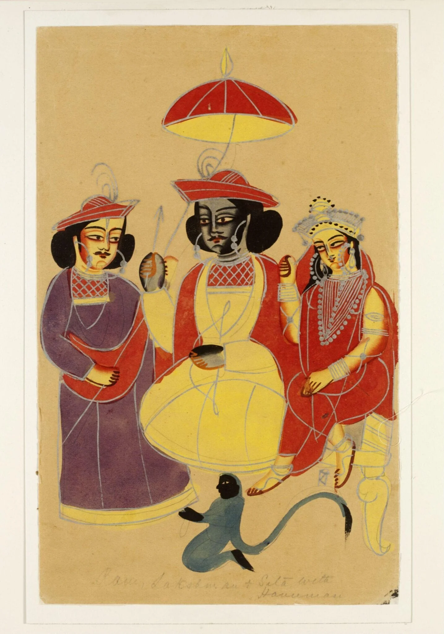 Rama, Lakshmana and Sita, detail