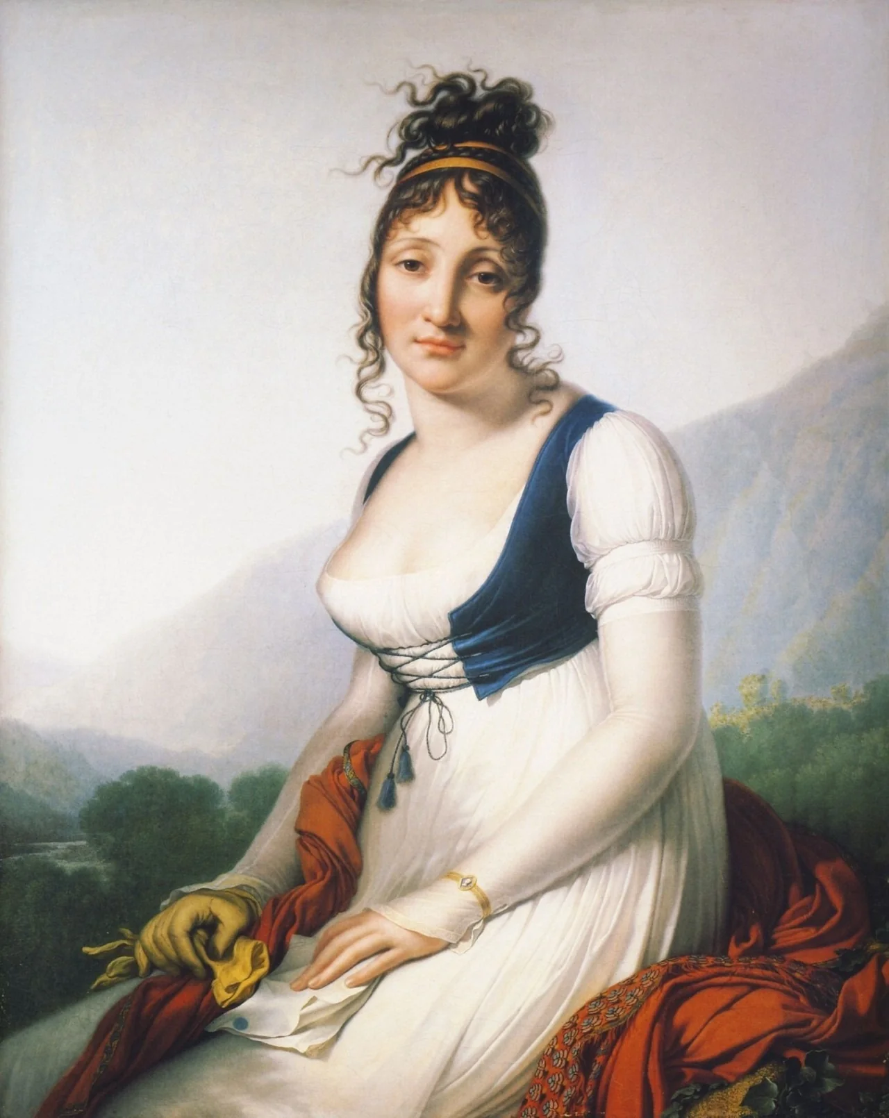Portrait of Comtesse Marie-Henriette Doullé de Bonneval, detail