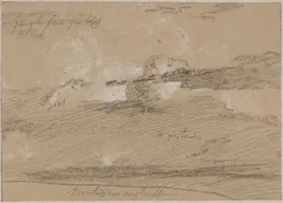 Study of Clouds above the Mountains, by Jean Antoine Linck, chalk, 1830