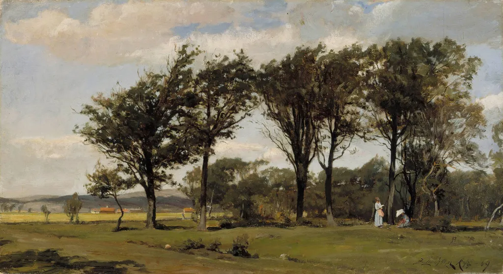 Landscape, by Berndt Lindholm, oil, 1869