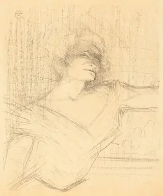 In "La glu" (Dans "La glu"), by Henri de Toulouse-Lautrec, ink, 1898